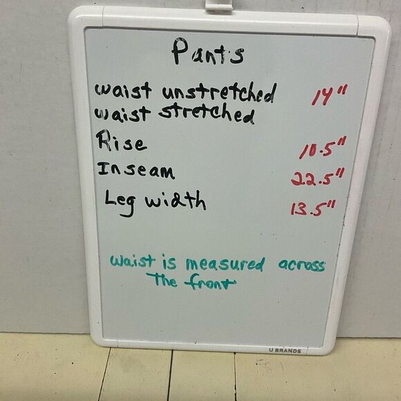 Womens Size Medium Pleated Front Wide Leg Capri Pants Tan Khaki Elastic Waist - Picture 9 of 9